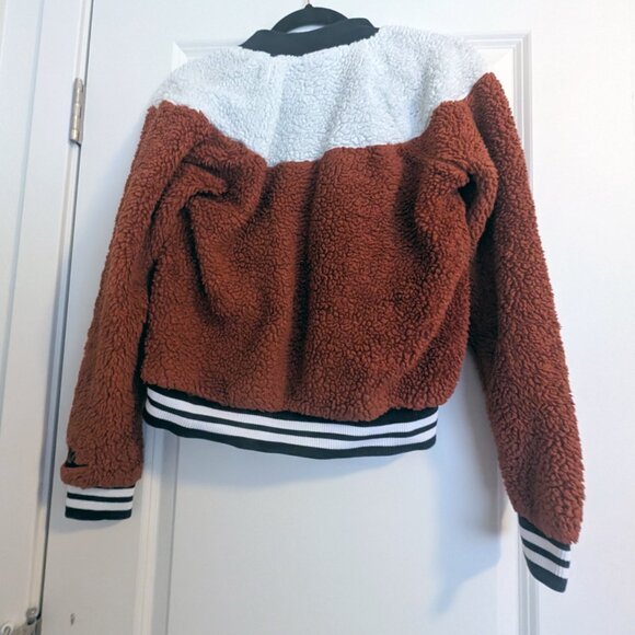 Vintage Nike Sportswear Sherpa Wolf Bomber Teddy Zip Up Jacket size XS - Picture 4 of 6